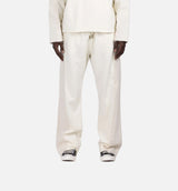 Denim Panel Flare Mens Sweatpants - Bone