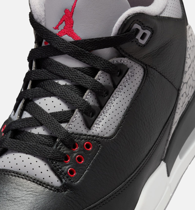 Air Jordan 3 Retro Black Cement Mens Lifestyle Shoe - Black/Fire Red/Cement Grey/Summit White