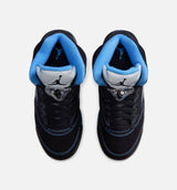 Air Jordan 5 Retro Black Carolina Grade School Lifestyle Shoe - Black/University Blue/White Free Shipping