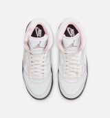 Air Jordan 5 Retro Medium Soft Pink Preschool Lifestyle Shoe - White/Soft Pink/Black Free Shipping