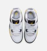 Air Jordan 4 Retro Rare Air Tour Yellow Grade School Lifestyle Shoe - White/Dark Blue Grey/Black/Tour Yellow Free Shipping