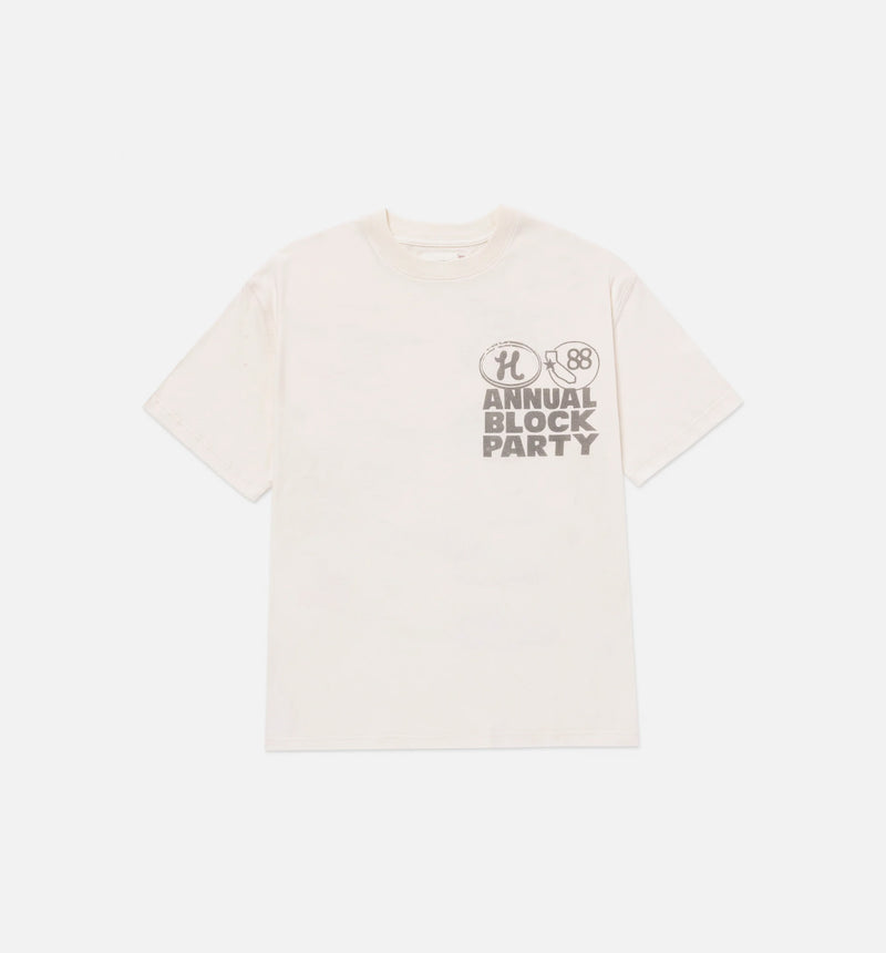 Annual Block Party Mens Short Sleeve Shirt - Bone