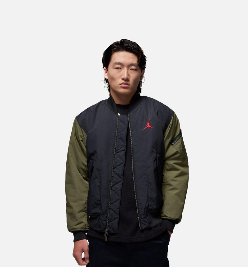 Renegade Bomber Mens Jacket - Black/Olive