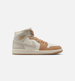 JORDAN BQ6472-118
 Air Jordan 1 Mid Womens Lifestyle Shoe - Pale Ivory/Hemp/Sail/Light Orewood Brown Image 0