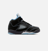 Air Jordan 5 Retro Black Carolina Preschool Lifestyle Shoe - Black/University Blue/White Free Shipping