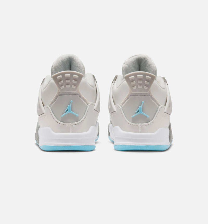 Air Jordan 4 Retro Blue Chill Infant Toddler Lifestyle Shoe - Photon Dust/Blue Chill/Flat Pewter/White/Blue Tint