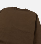 Weird Trad Logo Mens Crewneck - Brown