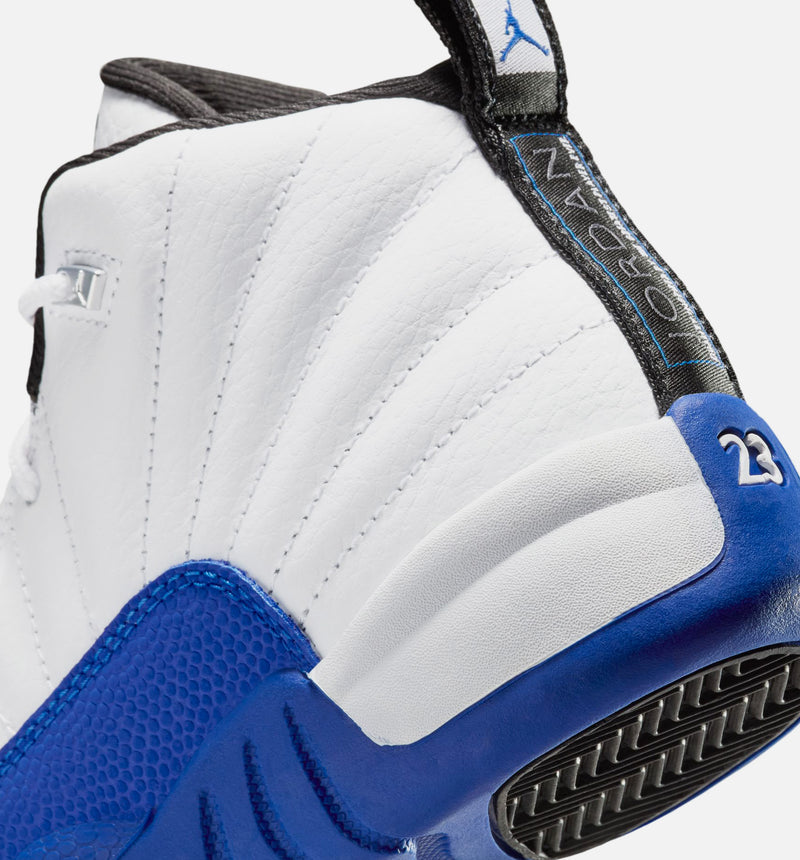 Air Jordan 12 Retro White and Game Royal Preschool Lifestyle Shoe - White/Black/Game Royal