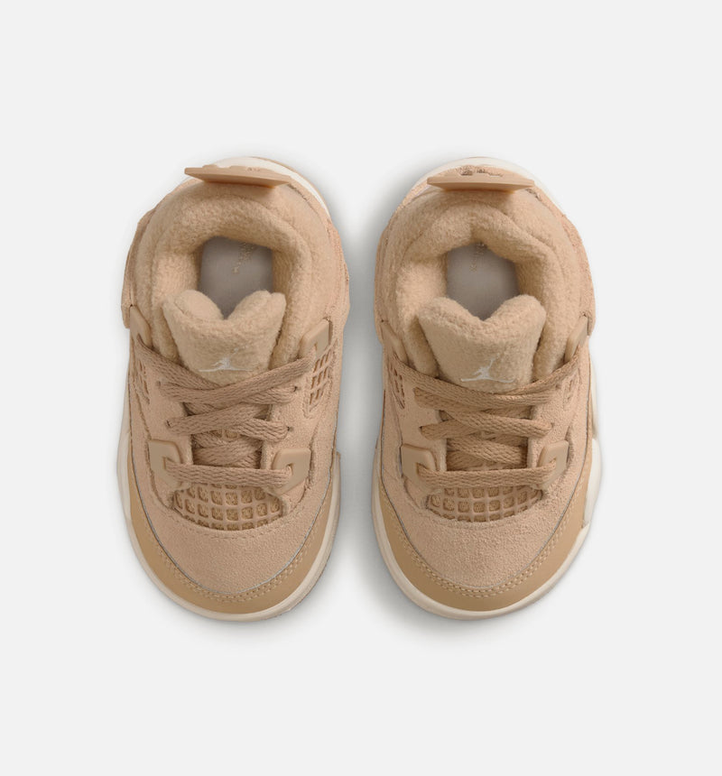 Air Jordan 4 Retro Cozy Girl Infant Toddler Lifestyle Shoe - Hemp/Light Orewood Brown