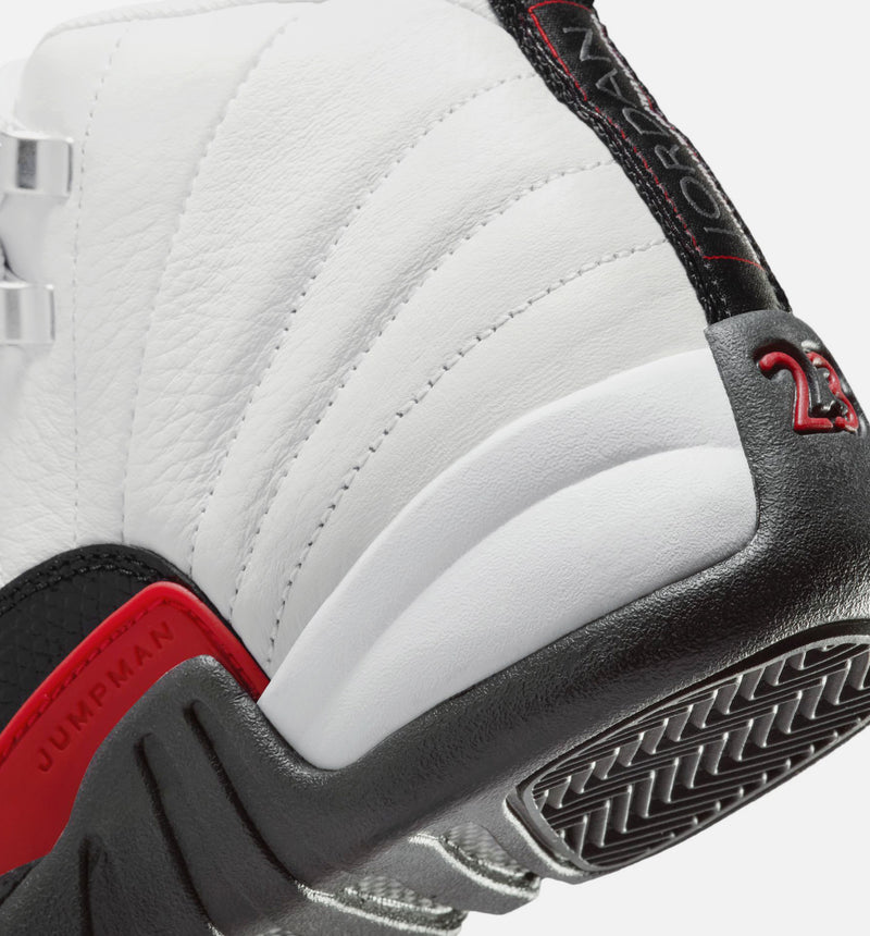 Air Jordan 12 Retro Taxi Flip Grade School Lifestyle Shoe - White/Gym Red/Black