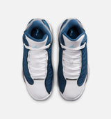 Air Jordan 13 Retro Navy And Flint Grey Grade School Lifestyle Shoe - Navy/University Blue/Flint Grey/White Free Shipping