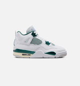 Air Jordan 4 Retro Oxidized Green Grade School Lifestyle Shoe - White/Oxidized Green/White/Neutral Grey Free Shipping