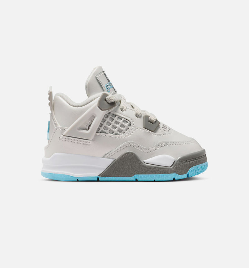 Air Jordan 4 Retro Blue Chill Infant Toddler Lifestyle Shoe - Photon Dust/Blue Chill/Flat Pewter/White/Blue Tint