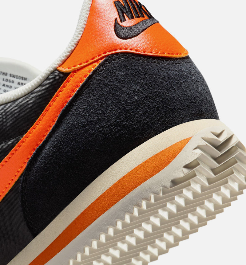 Cortez Textile Mens Lifestyle Shoe - Black/Safety Orange/Sail/Muslin