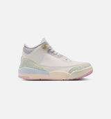 Air Jordan 3 Retro Sail and Jade Aura Preschool Lifestyle Shoe - Sail/Aura/Jade Aura/Iris Whisper