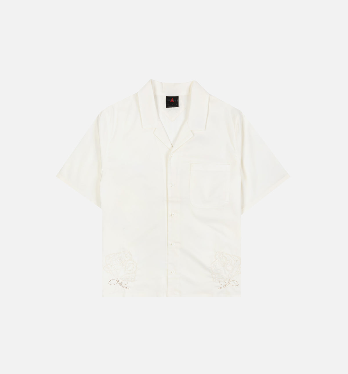 Jordan HJ0096-133 Woven Embroidered Rose Womens Short Sleeve Shirt