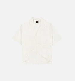 JORDAN HJ0096-133
 Woven Embroidered Rose Womens Short Sleeve Shirt - Sail Image 0