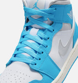 Air Jordan 1 Mid Dark Powder Blue Womens Lifestyle Shoe - Dark Powder Blue/Summit Grey/White