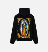 Gold Rose Guadalupe Pullover Mens Hoodie (Black/Gold)