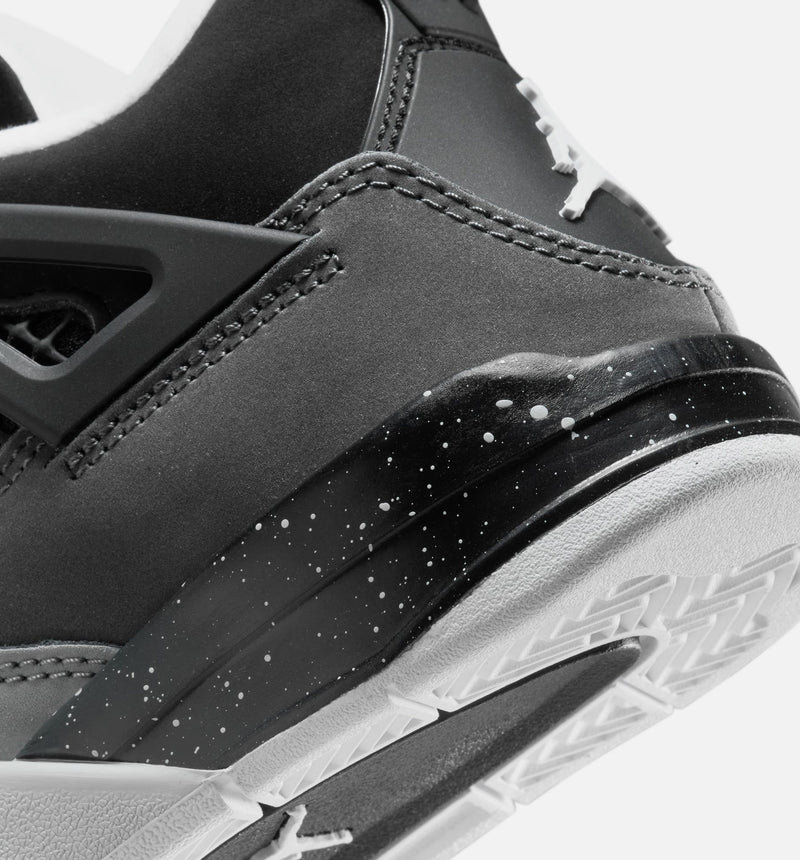 Air Jordan 4 Retro Fear Preschool Lifestyle Shoe - Black/White/Anthracite/Black/Pure Platinum