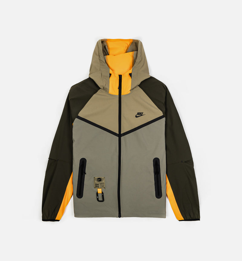 Tech Woven Windrunner Full Zip Mens Jacket - Neutral Olive/Sundial