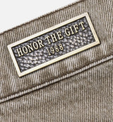 Washed Twill Indigo Mens Jean - Taupe