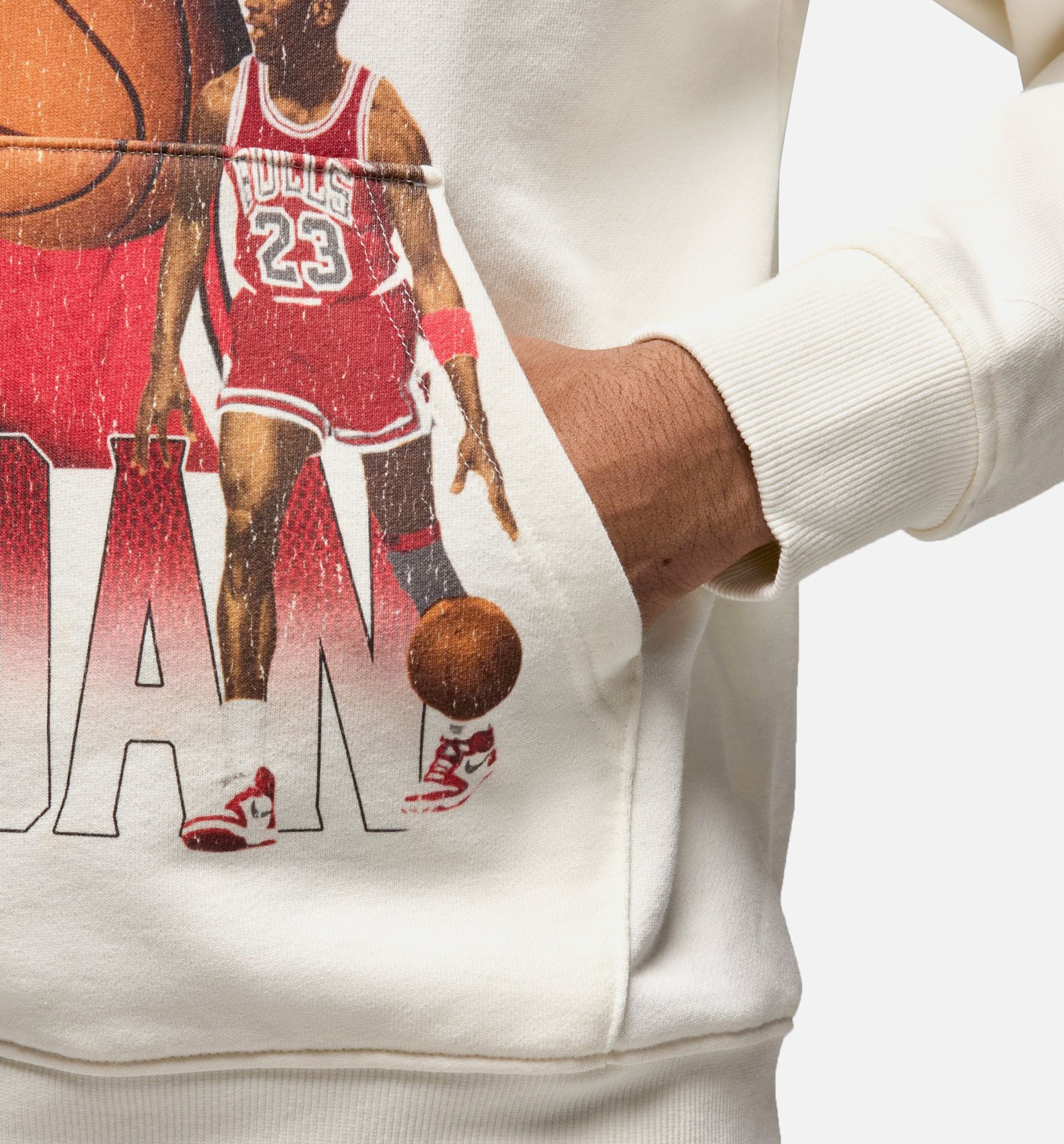 JDN Flight Fleece Pullover Mens Hoodie Sail/Black