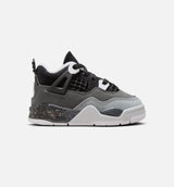 Air Jordan 4 Retro Fear Infant Toddler Lifestyle Shoe - Black/White/Anthracite/Black/Pure Platinum