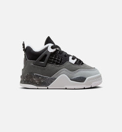 JORDAN FV4538-002
 Air Jordan 4 Retro Fear Infant Toddler Lifestyle Shoe - Black/White/Anthracite/Black/Pure Platinum Image 0