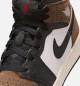 Air Jordan 1 Mid Grade School Lifestyle Shoe - Black/Phantom/Palomino/University Red