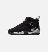 Air Jordan 8 Retro Chrome Black And Light Graphite Preschool Lifestyle Shoe - Black/White/Light Graphi