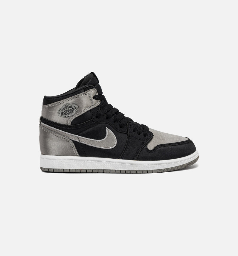 Air Jordan 1 Retro High OG Satin Shadow Preschool Lifestyle Shoe - Black/Medium Grey/White