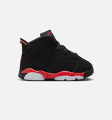 Air Jordan 6 Retro Infrared Salesman Infant Toddler Lifestyle Shoe - Black/Light Crimson