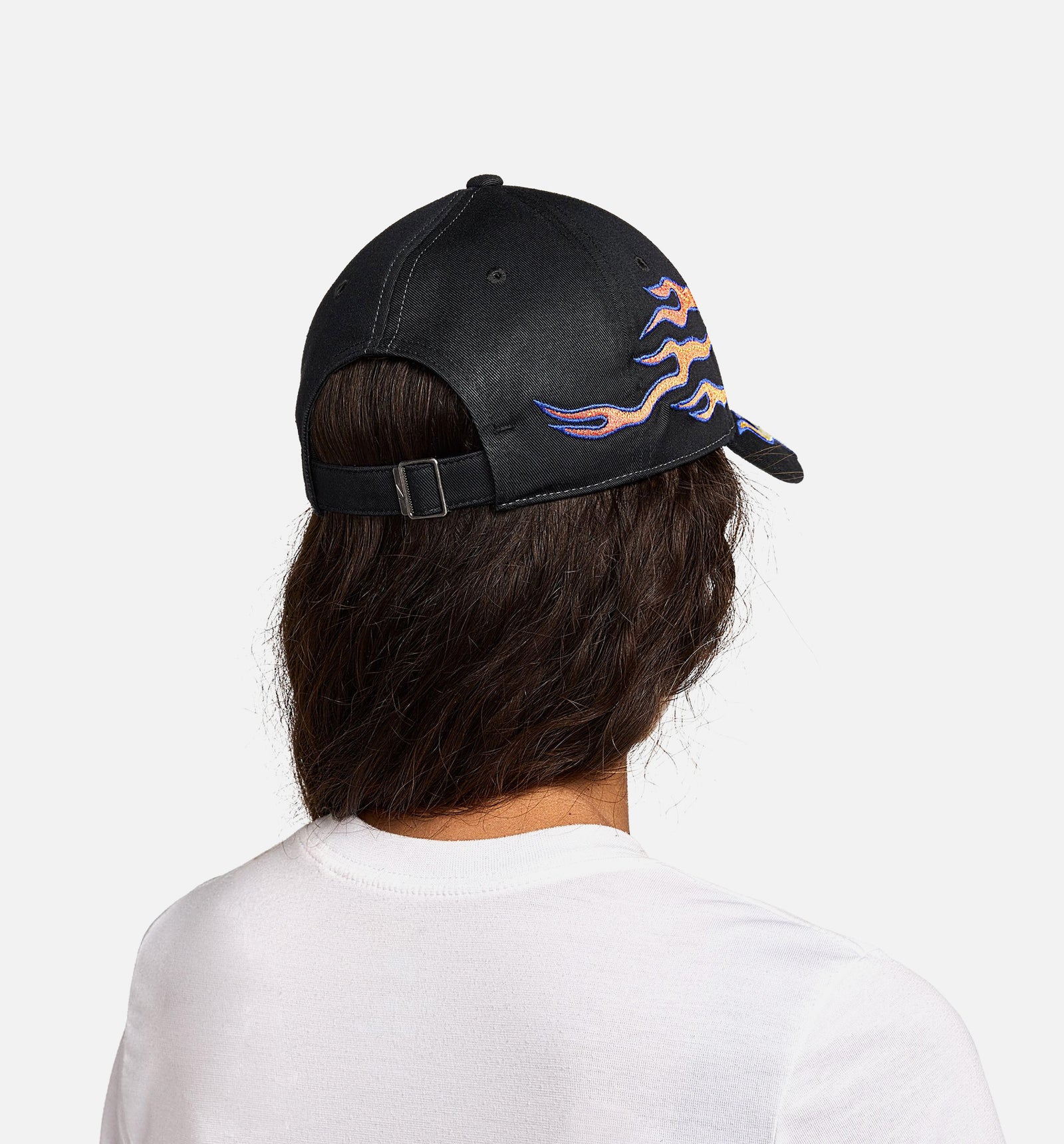 Nike HV6642-010 Structured OG Flame Cap Mens Hat - Black Nike HV6642-010 Structured OG Flame Cap Mens Hat - Black