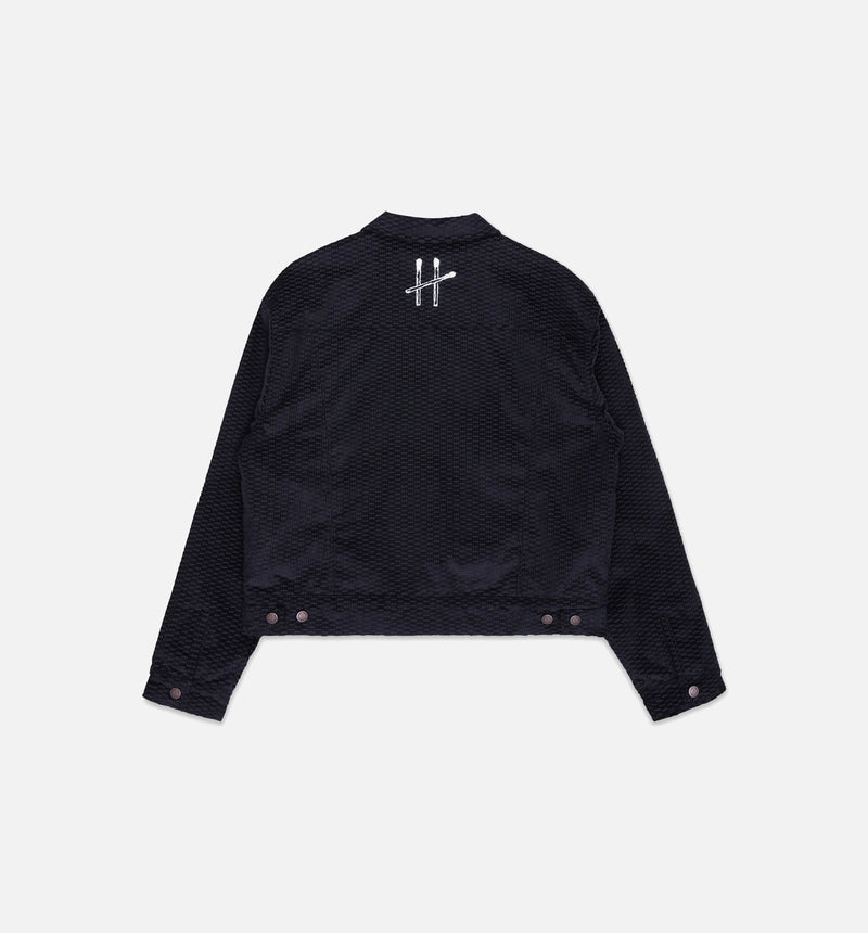 Cord Button Up Mens Jacket - Black