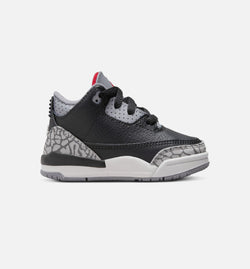 JORDAN DM0968-010
 Air Jordan 3 Retro Black Cement Infant Toddler Lifestyle Shoe - Black/Fire Red/Cement Grey/Summit White Image 0