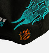 San Jose Sharks Flames 9Fifty Snapback Mens Hat - Black/Teal