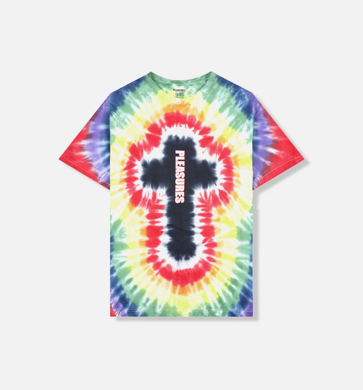 Pleasures P25SP062-HIPPIE Tie Dyed Mens Short Sleeve Shirt - Multi