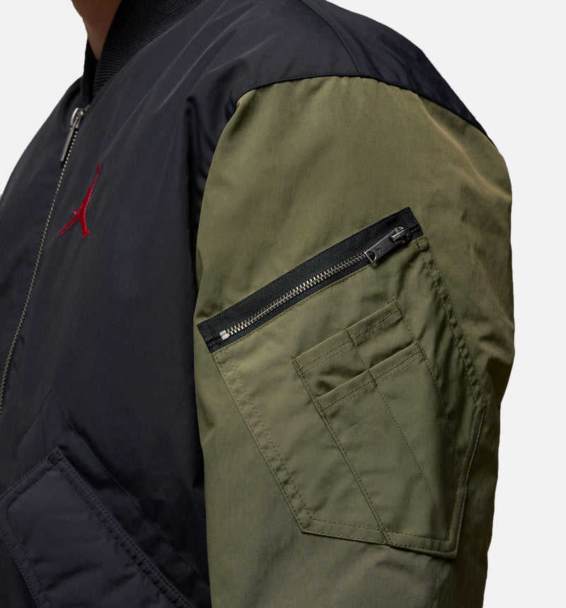 Renegade Bomber Mens Jacket - Black/Olive