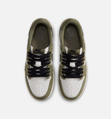 Air Jordan 1 Low OG Medium Olive And Summit White Grade School Lifestyle Shoe  - Medium Olive/Black/Summit White/Sail