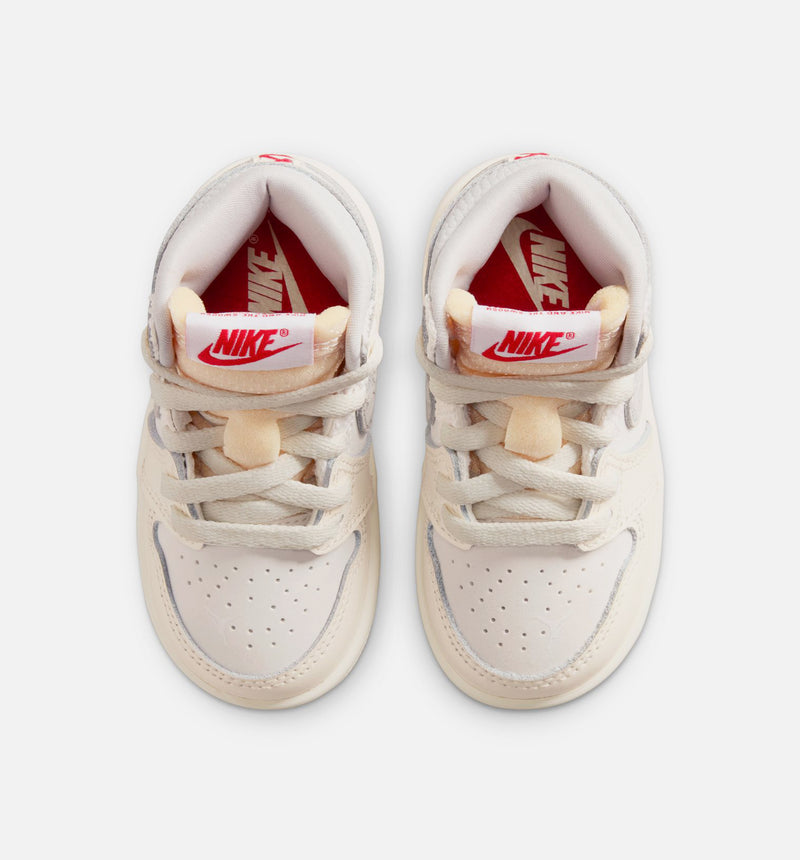 Air Jordan 1 Retro Sail High OG Infant Toddler Lifestyle Shoe - Sail/University Red/Pale Ivory/Coconut Milk/Phantom