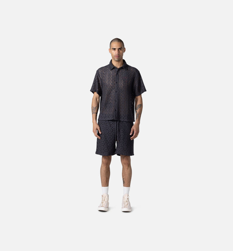 Crochet Mens Shorts - Black