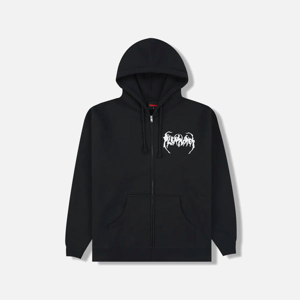 Pleasures P25F072-BLK Pond Zip Up Mens Hoodie - Black