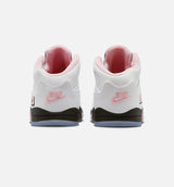 Air Jordan 5 Retro Medium Soft Pink Infant Toddler Lifestyle Shoe - White/Black/Medium Soft Pink Free Shipping