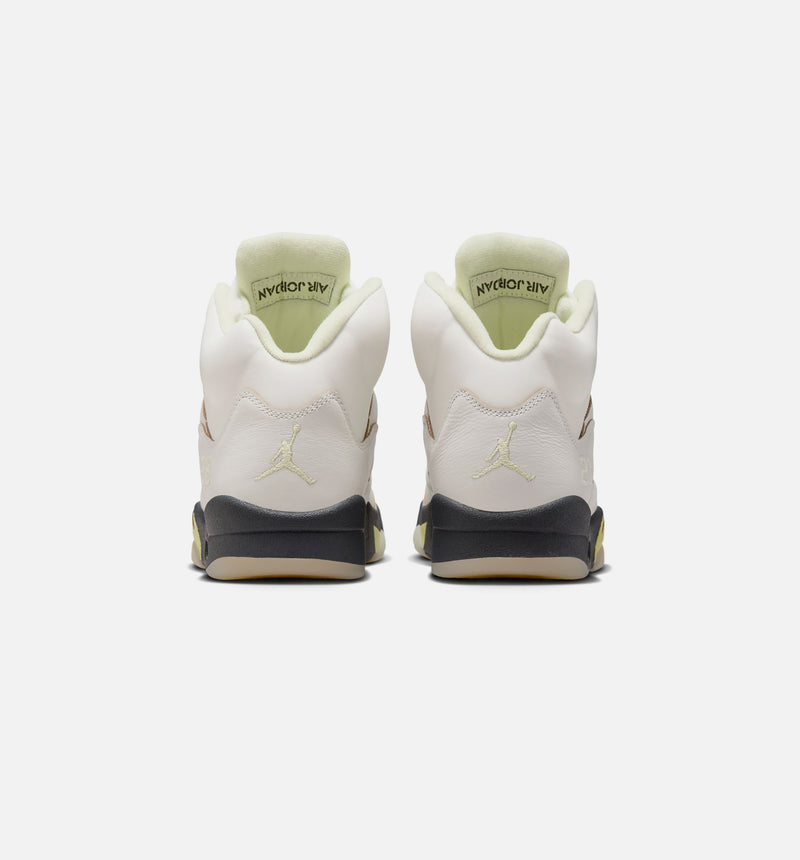Air Jordan 5 Retro Luminous Green and Sail Womens Lifestyle Shoe - Sail/Luminous Green/Anthracite Free Shipping