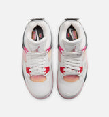 Air Jordan 4 Retro Comic Grade School Lifestyle Shoe - Off White/Fire Pink/Anthracite Free Shipping