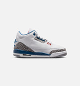 Air Jordan 3 Retro OG True Blue Grade School Lifestyle Shoe - White/Fire Red/True Blue Free Shipping