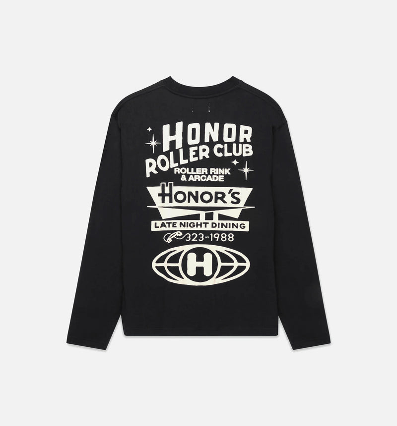 Late Night Dining Mens Long Sleeve Shirt - Black