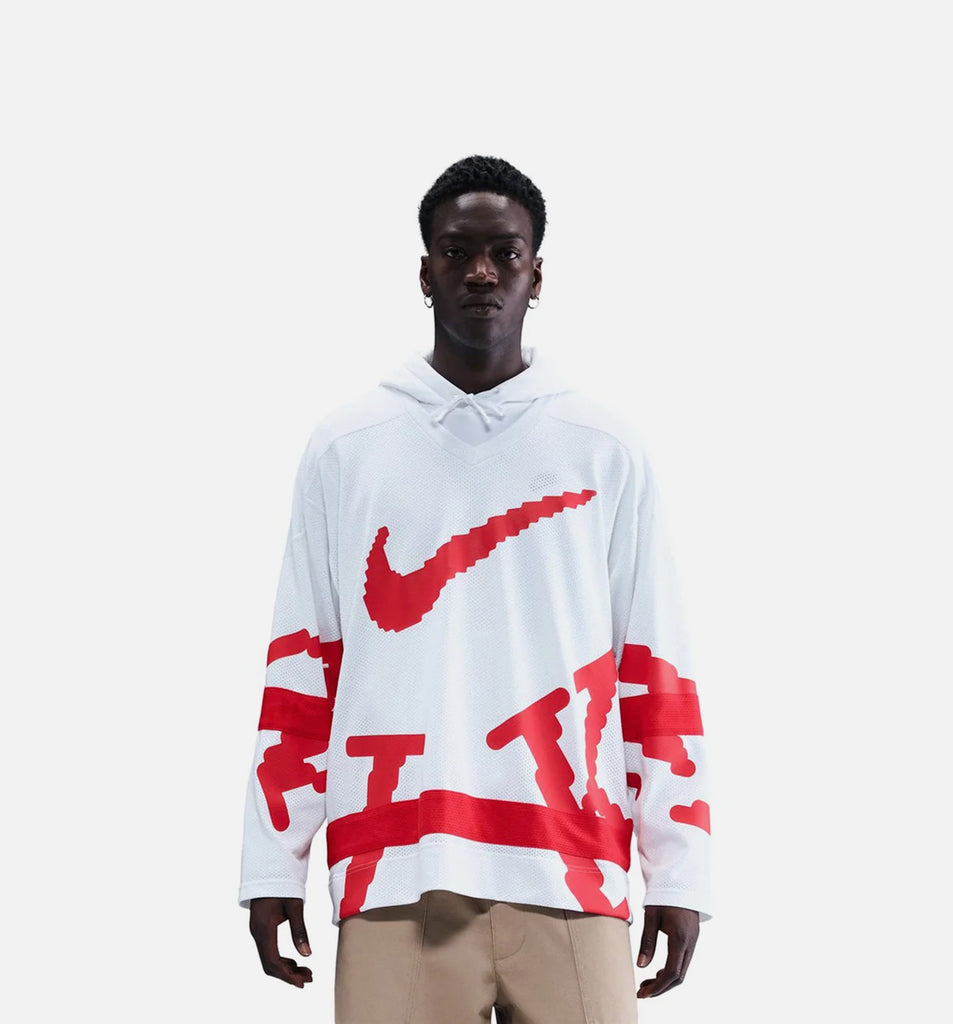 Nike HV1137-100 NSW Club Hockey Mens Jersey - White/Red