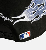 Los Angeles Dodgers Flames 9Fifty Snapback Mens Hat - Black/Royal